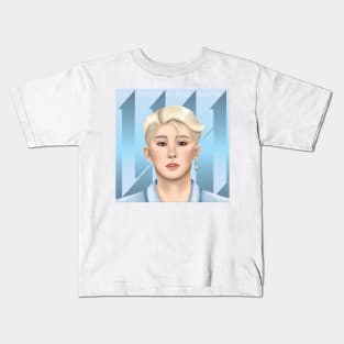 Wonho Portrait by Elinor Keat Kids T-Shirt